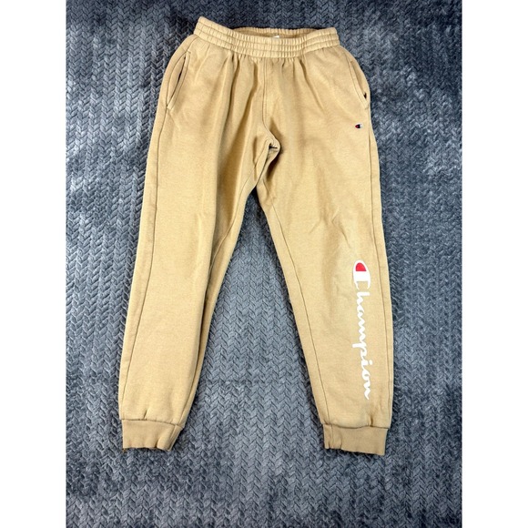 Champion Other - Champion Sweatpants Boys Large 14/16 Tan Graphic Logo Fleece Lined High Rise‎